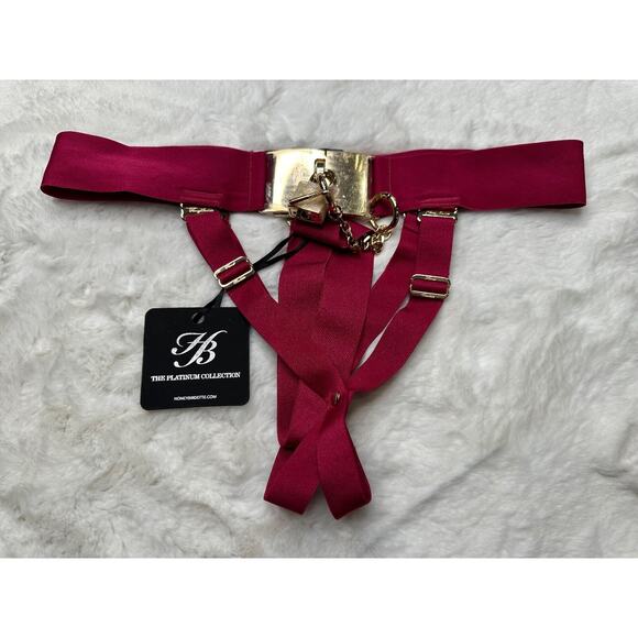 RARE Honey Birdette CHASTITY Passion Red Cheeky Brief Medium - Picture 3 of 5